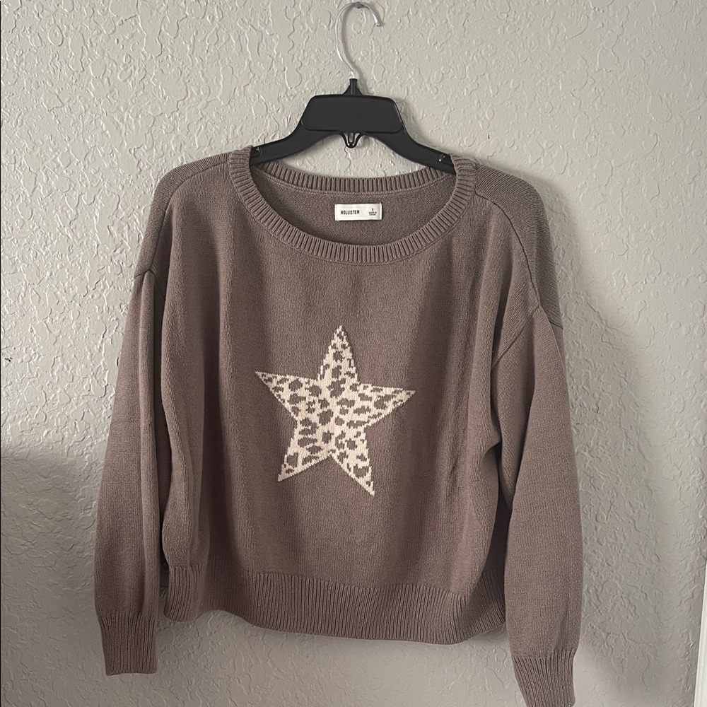 Hollister Brown Sweater with Star Design